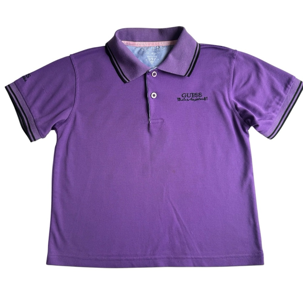Guess Purple Polo Shirt with Black Trim
